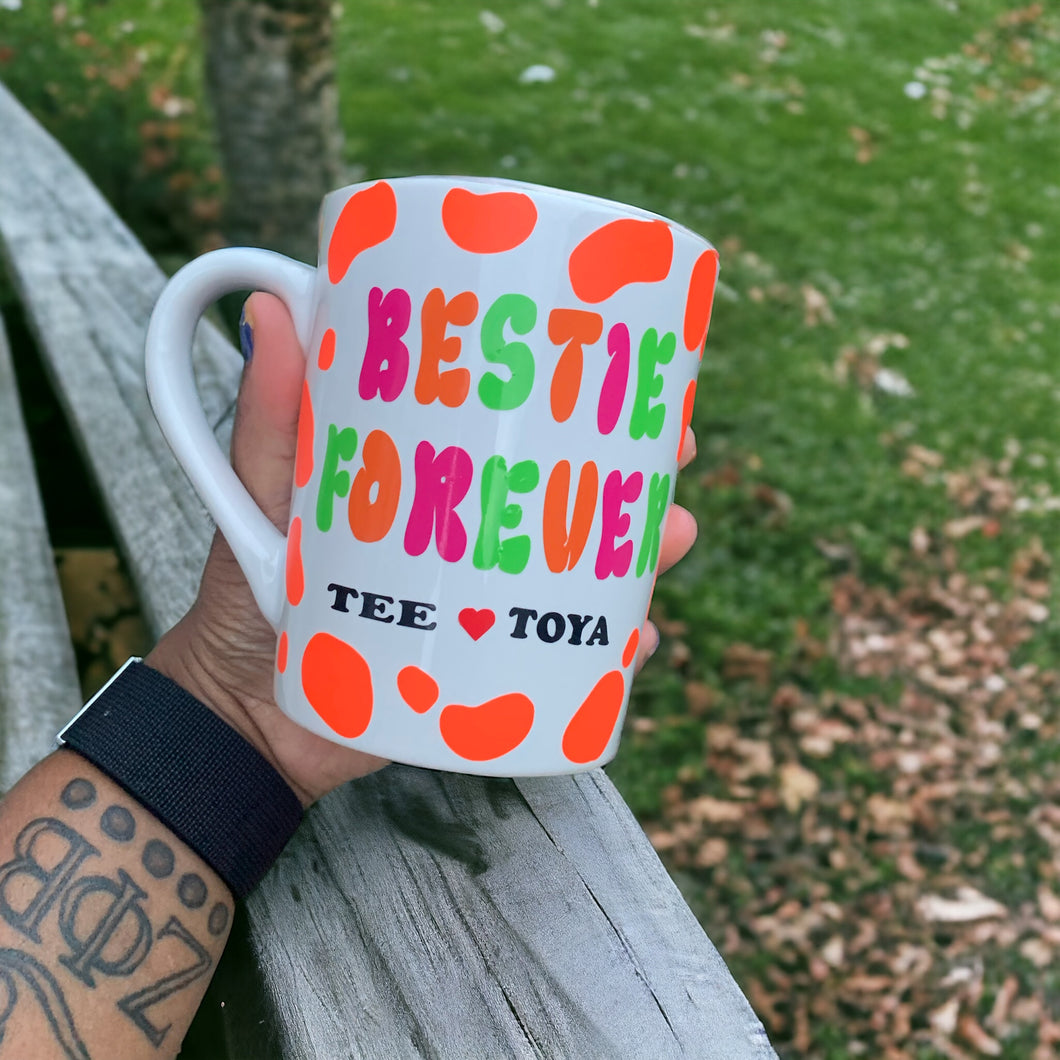 Customizable Bestie Forever Mug - 14.5 oz Capacity, Perfect for Personalized Gift