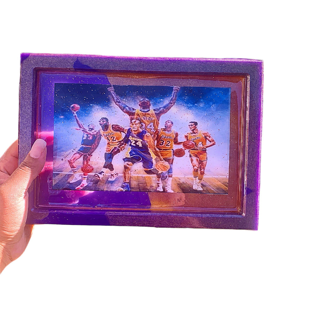 Lakers Tray - Stunning Gold and Purple Mica Power Infused - Handcrafted with Epoxy Resin for Long-Lasting Durability