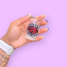 Load image into Gallery viewer, Handcrafted Toronto Raptors Shot Glass with Long-lasting Vinyl Detailing

