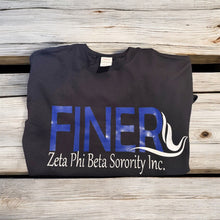 Load image into Gallery viewer, Zeta Phi Beta Sorority Inc Finer Shirt - Blue and White Sorority Tee
