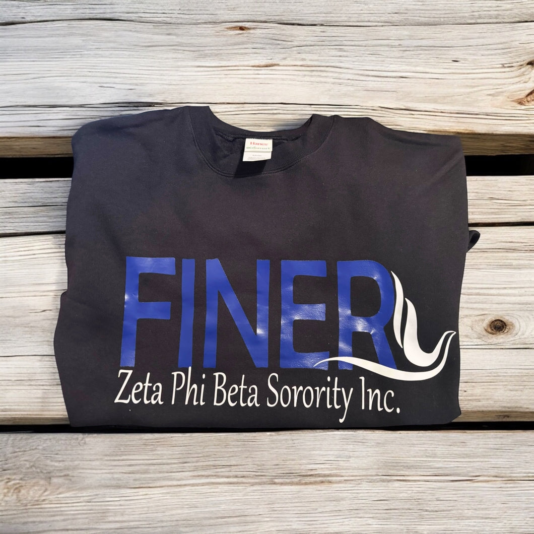 Zeta Phi Beta Sorority Inc Finer Shirt - Blue and White Sorority Tee