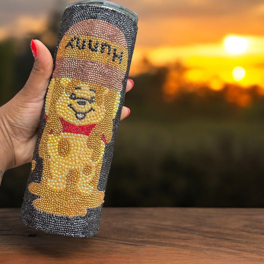 Customizable Winnie The Pooh Rhinestone Bedazzled Tumbler - 20 oz