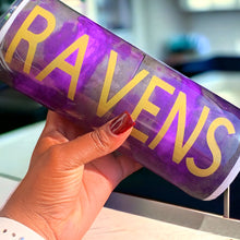 Load image into Gallery viewer, Customizable Baltimore Ravens Tumbler Cup - Durable Design with Name Addition - Vinyl &amp; Epoxy Resin
